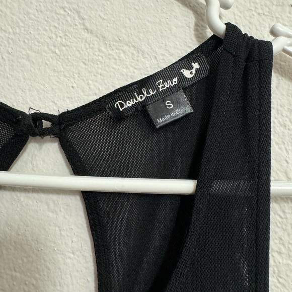 DOUBLE ZERO | Women’s BURGUNDY Mini Dress with Black Mesh | Size Small - Picture 3 of 10